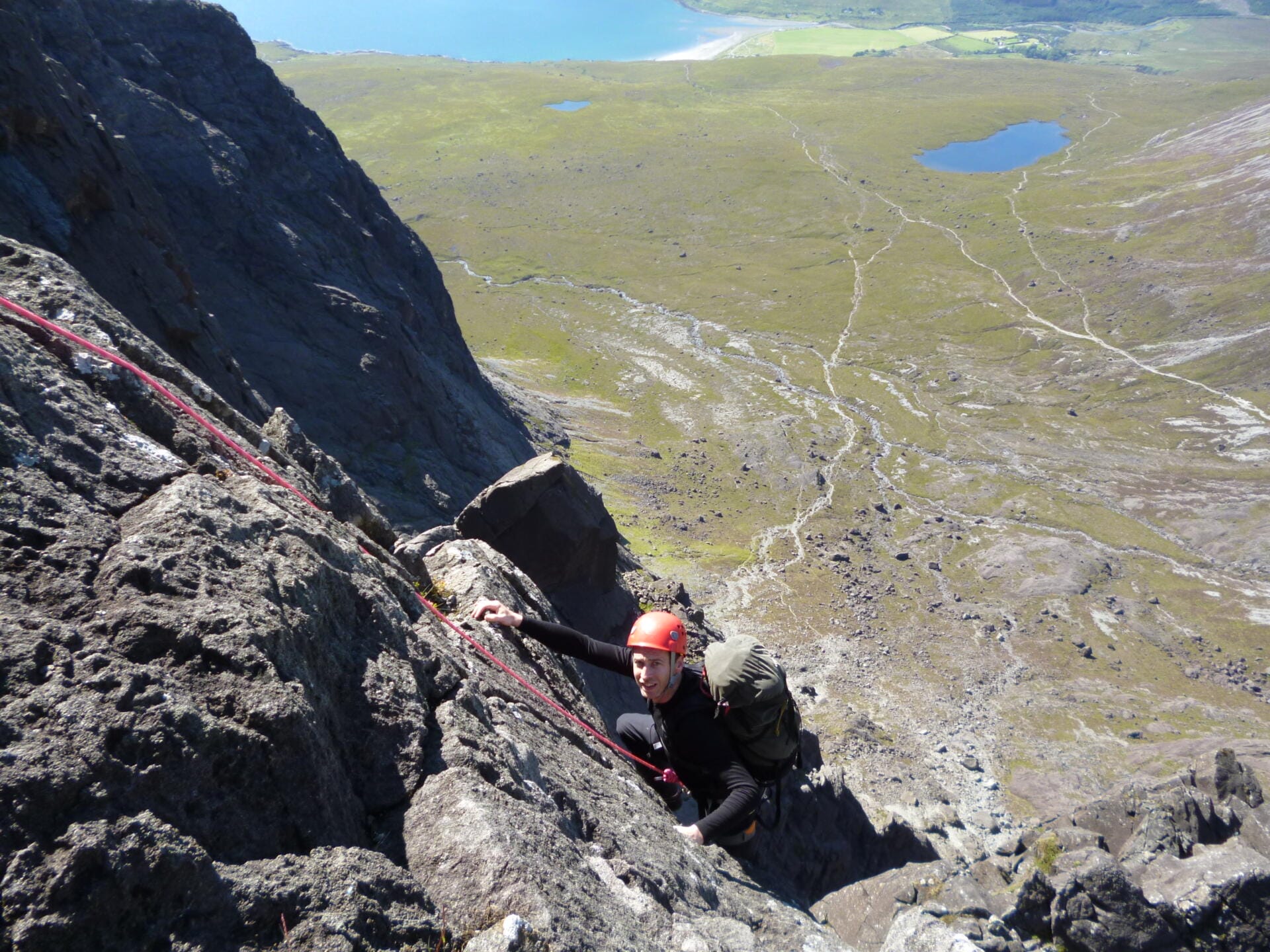 Looking down on the Cioch and Glen Brittle