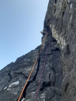 Dan Moore on the first ascent of The Power of Now, E4 6a Sgurr Mhiccoinnich. July 2021